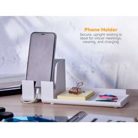 Bostitch Office Konnect Desk Organizer Power Base with Phone Stand