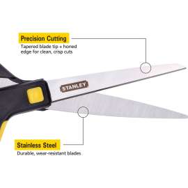 Stanley 8" All-Purpose Ergonomic Scissors, Assorted Colors, 2/Pack