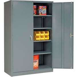 Storage Cabinet, Turn Handle, 48"Wx24"Dx78"H, Gray, Assembled