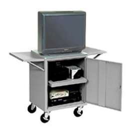 Global Industrial Set Of 2 Gray Side Shelves For Security Audio Visual Cart