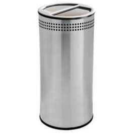 Precision Stainless Steel Imprinted Trash & Recycling Can, 20 Gallon