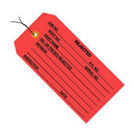 Global Industrial Inspection Tag "Rejected", Pre Wired#5, 4-3/4"L x 2-3/8"W, Red, 1000/Pk