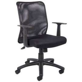 Interion Mesh Office Chair with Adjustable Arms & Mid Back, Fabric, Black
