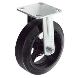 Global Industrial Heavy Duty Rigid Plate Caster 8" Mold-On Rubber Wheel 600 Lb. Capacity