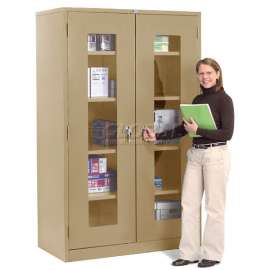 Clear View Storage Cabinet Assembled 48x24x78 - Tan