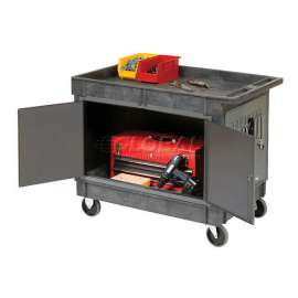 Mobile Tray Top Shelf Maintenance Cart with 5" Rubber Casters