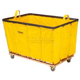 Global Industrial Basket Bulk Truck, Vinyl, 24 Bushel Capacity, Yellow