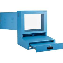 Global Industrial Countertop LCD Computer Cabinet, Blue