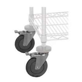 Quantum WR-00H Caster Kit for Chrome Wire Shelving 4 Swivel with 2 Brakes