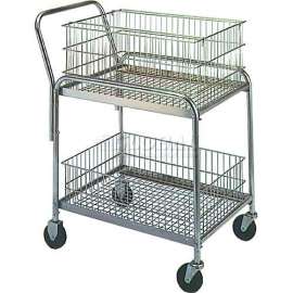 Wesco Office & Mail Cart 272228 33x20 4" Rubber Casters