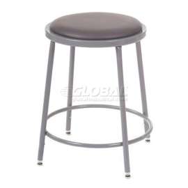 Interion Big and Tall Steel Shop Stool - Vinyl Gray