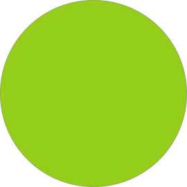 3/4" Dia. Round Removable Paper Labels, Fluorescent Green, Roll of 500
