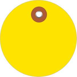 Global Industrial Plastic Circle Tag 2" Dia., Yellow, 100/Pack