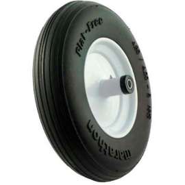 MTD 00001 Wheelbarrow Wheel, 4.8/4 x 8 in Tire, 15-1/2 in Dia Tire, Ribbed Tread, Polyurethane Tire, 6 in L Hub