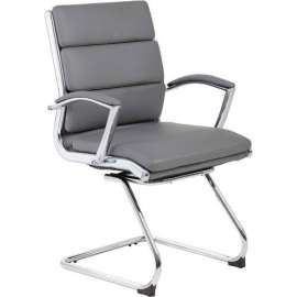 Boss Executive Guest Chair with Metal Chrome Finish - Gray