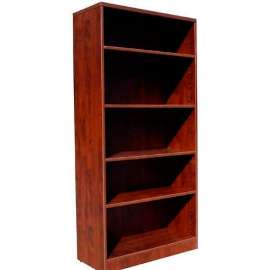 Boss 5-Shelf Bookcase, 31"W x 14"D x 65-1/2"H, Mahogany