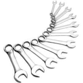 Sunex Tools 9930 11 PC. Full Polish 3/8"-1" SAE Stubby Combination Wrench Set W/ Carry Case