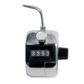 Baumgartens Palm-Sized 4-Digit Tally Counter Silver/Black