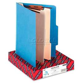 Smead Top Tab Classification Folders, Two Dividers, Six-Sections, Blue, 10/Box