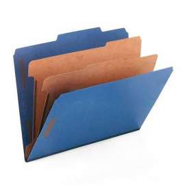 Smead Pressboard Classification Folders, Letter, Six-Section, Dark Blue, 10/Box