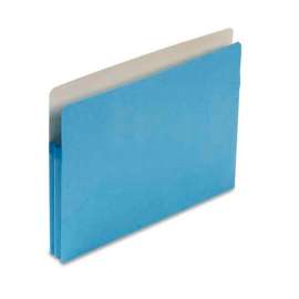 Smead 1-3/4" Accordion Expansion Colored File Pocket, Straight Tab, Letter, Blue