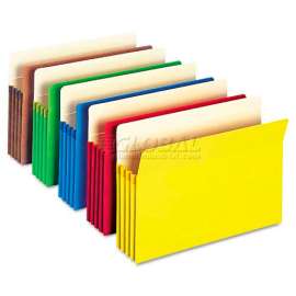 Smead 3-1/2" Accordion Expansion Colored File Pocket, Straight Tab, Ltr, Asst, 5/Pack