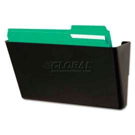 Universal Recycled Wall File, Add-On Pocket, Plastic, Black