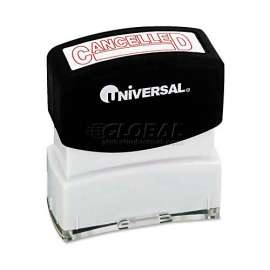 Universal Message Stamp, CANCELLED, Pre-Inked/Re-Inkable, Red