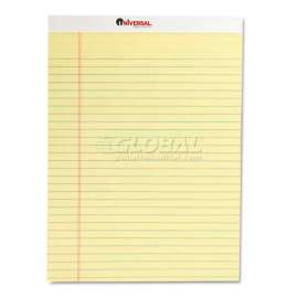 Universal Perforated Edge Legal-Ruled Writing Pad, Canary, 50-Sheet Per Pad, 12 Pads/Case