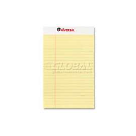 Universal Perforated Edge Writing Pad, Jr. Legal Rule, 5 x 8, Canary, 50-Sheet, Dozen