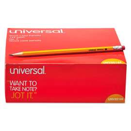 Universal Economy Woodcase Pencil, HB #2, Yellow Barrel, 144/Pack