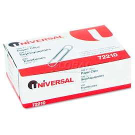 Universal Paper Clips, Smooth Finish, No. 1, Silver, 100/Box