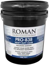Roman  - PRO-838 5 Gal Clear Heavy Duty High Strength Modified Starches Wallpaper Adhesive
