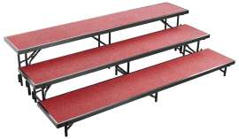 NPS - Red Carpet 96"L x 18"W x 24"H 3 Level Standing Straight Choral Riser