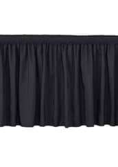 NPS - Black 48"L x 16"H Shirred Pleat Stage Skirting