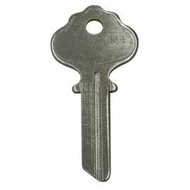 IN3 Brass Nickel Plated Blank Key, 100/Pack