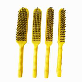 11"L Wire Brush Set with Plastic Handle, 4 Pieces