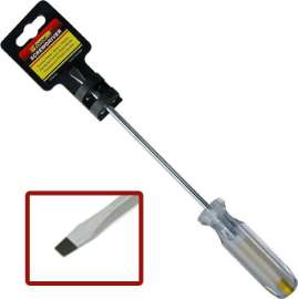 1/8" x 3" Carbon Steel Straight Slotted Screwdriver with Transparent Handle
