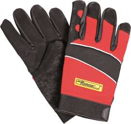Red Plain Palm & Finger Mechanic Gloves