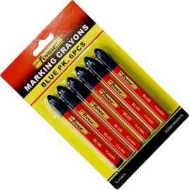 Blue Marking Crayons, 6 Pieces