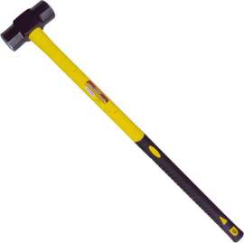 14 lb Drop Forged Steel Head Sledge Hammer with Long Fiberglass Shaft and Rubber Grip