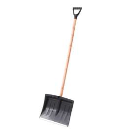 15" x 12" Poly Pusher Shovel with Metal Strip, 18/Case
