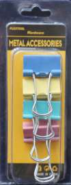 1" Assorted Colors Binder Clips, 4/Pack