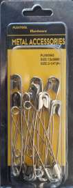 2-1/4"(#4) Silver Safety Pins, 14/Pack