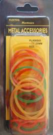 1" Assorted Colors Rubber Band, 9g/Pack