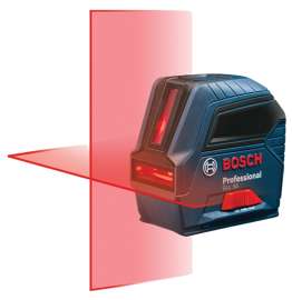 Bosch GLL 55 Cross-Line Laser, 50 ft, +/-1/8 in at 33 ft Accuracy, 2-Line