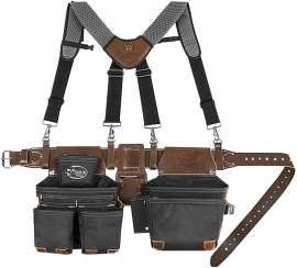 Dead On DO-HSR Hybrid Tool Belt, 40 to 54 in Waist, Leather/Polyester, Black, 15-Pocket