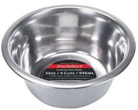 HiLo 56610 Pet Feeding Dish, S, 1 qt Capacity, Stainless Steel