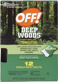 OFF! Deep Woods 54996 Insect Repellent Towelette, 12