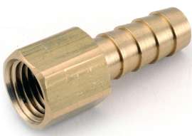 Anderson Metals 129F Series 757002-0806 Hose Adapter, 1/2 in, Barb, 3/8 in, FPT, Brass